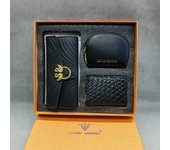 2024 New Vintage Purse Ladies Large Capacity d buckle Multi-card Multi-function triple Fold Handheld Bag 3-piece gift Box for the holidays