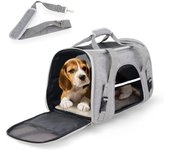 Pets, Transportín Perro Gato, Bronco, Plegable, Banda para Trolley, Ventilación, Múltiples accesos, Ajustable, 48x25x30 cm, Port
