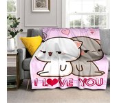 Cartoon Peach Cat Blanket Super Warm Children Girl Cute Cat Blanket Travel Bedding Sofa Bed Blanket Birthday Lover Gift