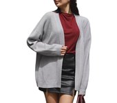 Casual Loose Outerwear Spring Autumn New in Solid Ladies Knit Sweaters V Neck Chic Women's Cardigans Wear to Work