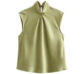 OUWU-  Blusa De Satén Para Mujer, Camisa Holgada Sin Mangas, Estilo Vintage, Informal, Elegante, Para Primavera Y Vacaciones, 2025