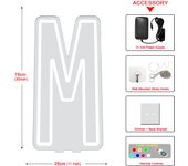 76cm Colorful Illuminated Alphabet Large Light Sign A -Z Alphabet Free Stand Up Neon BABY Party Light Sign,Dimmable and Clear Backer