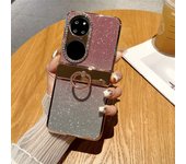Luxury Plating Bling Glitter Phone Case For Huawei P50 Pocket Hard PC Leather Shockproof Hinge Protection Cover For Pocket 2
