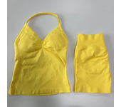Women's Impact Gym Set, baless sleeveless T-shirt, high waisted seamless shorts, gym  sportswear, training set, 2 pieces.