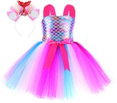 Girl mermaid costume, Tutu+headband, girl inflatable skirt, cosplay, fish scale