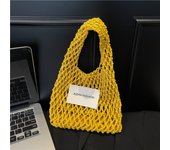 New Summer Straw Crochet Bag Solid Color Leisure Beach Hollow Handbag Casual Vacation Woven Totes Bag Ladies/Girls