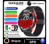 relojes inteligentes For Android iOS Rugged Militarysmartwatch Men HD AMOLED Bluetooth Call GPS Track 500 mAh 3ATM Waterproof