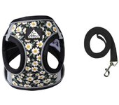 Reflective Pet Harness Anti Escape Meash Dog Leash Set Floral No Pull Puppy Harness French Bulldog Chihuahua Pug