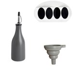 Reduce Oxidation Ceramic Olive Oil Dispenser Bottle Empty Modern Design Opaque Oil Cruet with Label Stickers Funnel