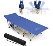 Cuna de Camping, Carga máxima de 204 kg, 2 Bolsillos Laterales Grandes, portátiles, Plegable, Tumbona, Tumbona con Bolsa de Transporte, para Camping, Playa, Barbacoa, Senderismo, mochilero