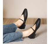 Mary Jane Zapatos de tacón bajo con hebilla para mujer,  calzado para primavera y verano