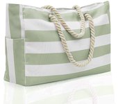 Beach Bags for Women Large Waterproof Tote Bag Zipper Beach Bags Sandproof Swim Pool Bag Large Tote Striped bag large capacity travel storage bag thick cotton portable shopping eco-friendly bag