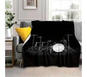 Drum Kit Music Instruments Flannel Blanket，Warm and Soft Blanket  For Couch Sofa Office Home Travel Camping Birthday Gift.