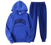 Conjunto de 2 piezas para hombre y mujer, sudadera con capucha, chándal y Joggers, pantalones de chándal de cuello redondo