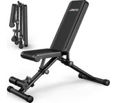 MD35 Banco de Pesas Ajustable - Bancos de Entrenamiento de Fuerza de Carga de 318 KG para Banco de Pesas Plegable de Cuerpo Completo en Casa (con Ajuste Rápido de Bloqueo Automático)
