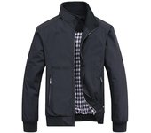 Men's Bomber Light casual jacket with spring and autumn zippers, street dance fashion jacket, outer bag made of polyester