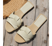 Zapatillas planas tejidas para mujer, zapatos cómodos de fondo informal, de verano, novedad