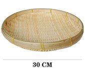 Tenedor De Almacenamiento De Bambú 30CM Canasta De Pan Rattan Plato De Frutas Suelto Cesta De Panecillos Ecológica Hecha a Mano Contenedor Redondo Para La Cocina