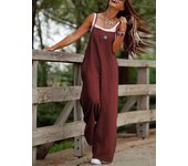 2025 hot selling solid color women's casual pants jumpsuit