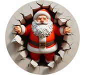 Adornos redondos de acrílico para Navidad, colgantes de Papá Noel, decoraciones festivas de pared, gran oferta