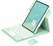 Case with Touchpad Keyboard for iPad Air 11 inch M2 Air 6th Generation 360 Rotation Keyboard Case Pencil Holder Spanish Keyboard