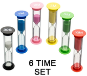 6PCS 1/3/5/10/15/30/60 Hourglass Minutes Sand Watch Sandglass Timer Watch Clock Gift Children Sand Timer Hour Home Decoration