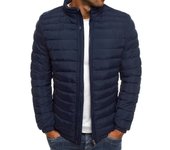 Abrigo de algodón hombre invierno, minimalista elegante, informal moda, cálido.