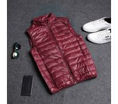 Ultra light sleeveless down vest jacket, ultra-thin warm and lightweight down vest, winter men's plus velvet vest jacket