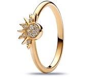 High heart silver ring, red fashionable cubic zirconia, stars, moon, flowers, wedding fashionable jewelry, gifts Mother's Day Gift