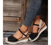 Sandalias de tacón de cuña para mujer, zapatos de verano