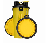 2 In 1 Pet Travel Water Bottle Foldable Dog feed Bowl Drink Cup Food Container Silicone Outdoor Portable Dog Cat Feeder