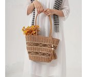 Women's Pa shoulder hand woven bag, summer  beach bag