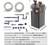 SucceBuy Aquarium Filter, Ultra-Quiet Submersible Filter with UV Protection, Multi-Function Internal Filter for Fish Tanks