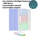 For Samsung Tab A8 10.5" Case Keyboard Mouse Rainbow Backlight Spanish Magic Keyboard Funda SM-X200 SM-X205