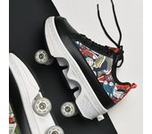 Libre para cambiar zapatos de fugitivo Patines de ruedas para niños y niñas Los zapatos de ráfaga pueden caminar Los zapatos de polea para adultos pueden encoger cuatro ruedas