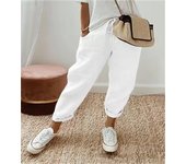 Pantalones Mujer Verano Pantalones de Lino Cómodos Palazzo Cintura Alta Pantalones Rectos Ligero Casuales Flojo Pantalones Pantalón Anchos con Bolsillos y Cordón