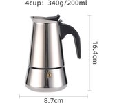 【Cafetera de Inducción】Acero Inoxidable, 5 Tamaños (100ml-450ml) - Diseño Clásico y Sostenible, Sin Productos Químicos, Fácil Limpieza para Hogar/Oficina(Venta caliente en Italia en 2025)