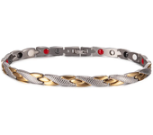 Cross Anklet for Women 27cm Gold-color Chain Link Stylish Stainless Steel Germanium Health Energy High Magnet Jewelry Waterproof