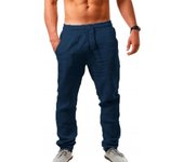 Pantalones sueltos de lino y algodón para hombre, pantalones informales de verano para hombre, pantalones de talla grande