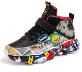 Trendy Kids Shoes for Boys Girls Child High-top Sneakers Casual Running Shoes Cartoon Leather Girls Boys Sports Tennis Shoes