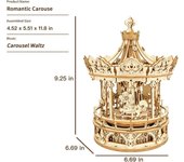Robotime Rokr Music Box Wooden 3D Puzzle Construction Model Kits Romantic Carousel Secret Garden for Adults and Kids to Build