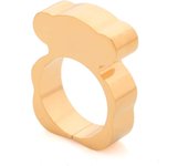 Anillo de acero inoxidable español con bonito oso.