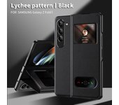 Magnetic Close Business Style Leather PC Flip Cover Case for Samsung Galaxy Z Fold 5 4 3 Smart View Call ID Shows Answer Phone