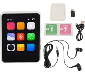 MP3 Player 2.4 Inch Touch Screen Portable HiFi Speaker Player FM Radio with Voice Recorder Earphone White