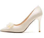 2024 new style women's shoes/sandals/high heels/stilettos/pointed toes/spring/summer/autumn/winter/banquet/wedding/work/leather/6.5 Champagne