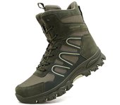 Men Military Tactical Work Boots Side Zipper Lightweight Army Combat Boots Durable High top Outdoor Work Boots Desert Boots