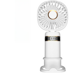 Ventilador Portátil de Mano Ultra Silencioso 5 Velocidades USB C Mini Ventilador de Mesa con Pantalla LCD, Plegable con Cordón como Ventilador de Cuello
