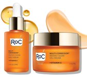 RoC Multi Correxion Revive + Glow Skin Care Regimen Bundle: Vitamin C Serum for Face + Vitamin C Cream for Tighter, Brighter Skin