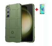 For Samsung Galaxy S24+ Ultra Plus S23+ S22+ S21+ S20+ FE S10+ Lite S8+ S9+ Tempered Glass Rugged Shield Thick Soft Armor Case