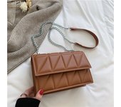 New 2022 Trendy Korean Style Diamond Grid Chain Embroidered Thread Small Square Bag Mini Crossbody Shoulder Bag